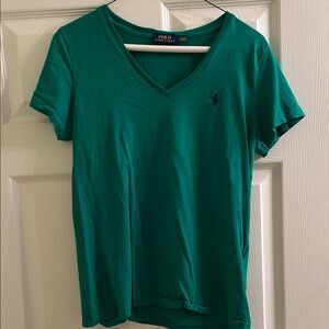 Polo by Ralph Lauren Women's Teal V-Neck Tee